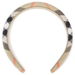 Burberry Girls Beige and Black Checkered Headband